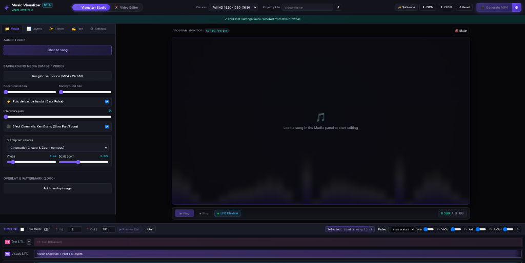 Screenshot Music Visualizer Studio